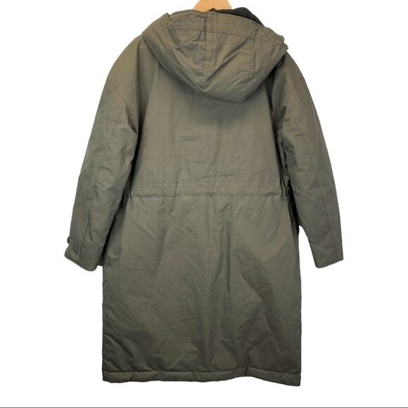 Andrew Marc Winonah long hooded reversible jacket green/black - Small - Picture 8 of 12